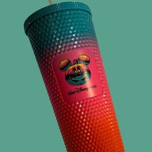 Starbucks Disney 24 oz Tumbler with Straw Mickey Pumpkin Face Screw-on  Lid NWT